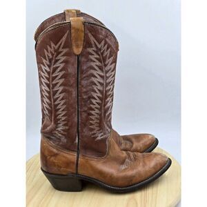 TEXAS BRAND vintage Brown Western Boots Mens Style 916511 Made in USA size 9.5D